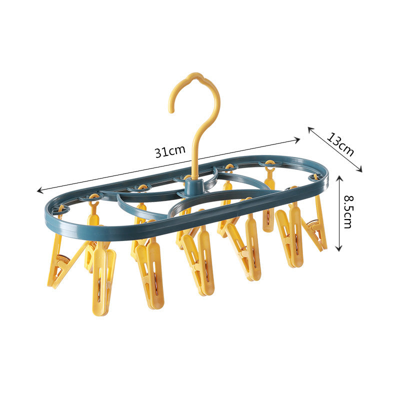 Plastic Drying Rack, 12-Clip Windproof Multi-Functional