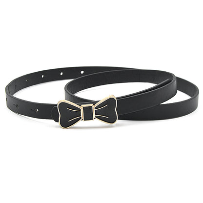 Bow plate buckle thin belt