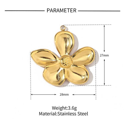 French flower four-leaf clover stainless steel pendant