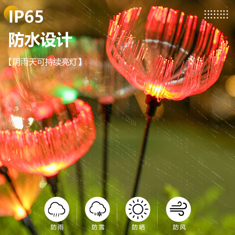 Solar fiber optic jellyfish light outdoor waterproof led colored light