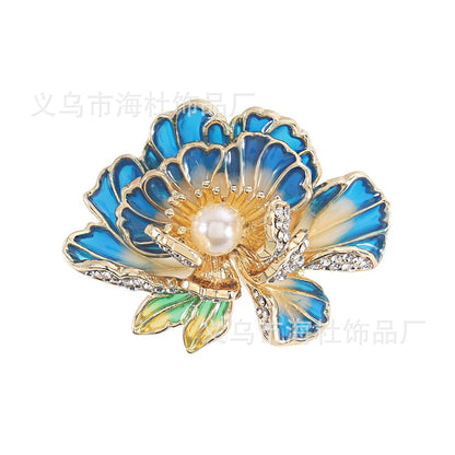 Pearl Peony National Style Brooch