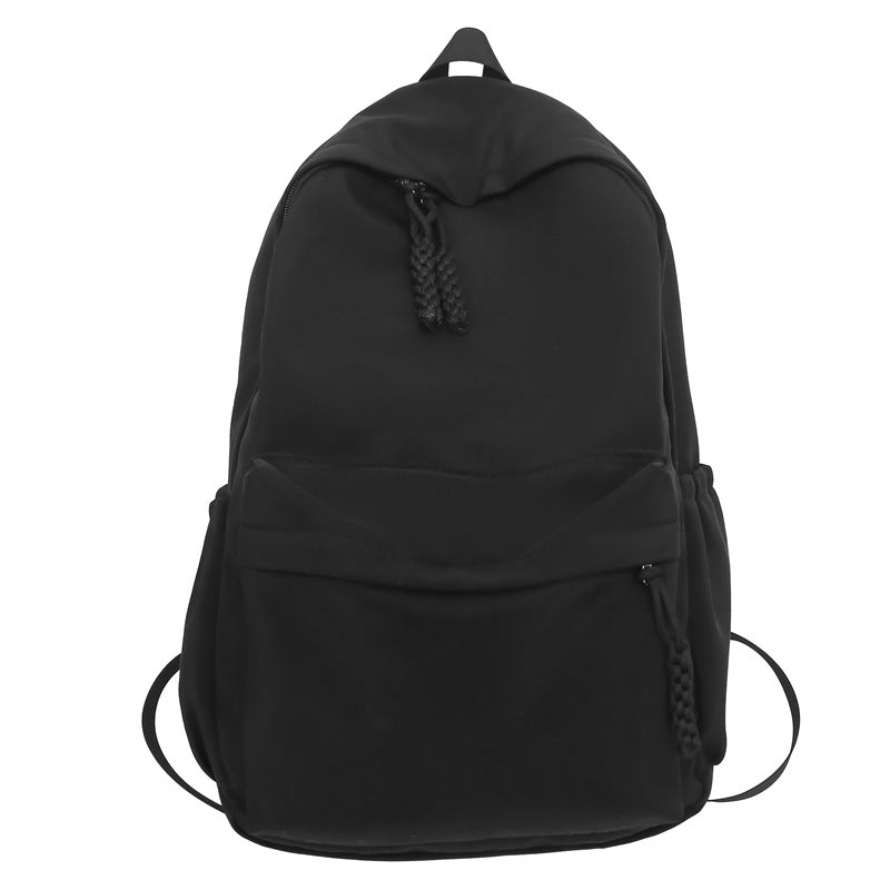 Solid color backpack student large capacity school bag