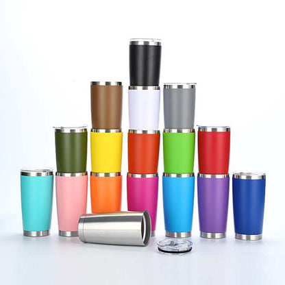 304 double-layer stainless steel thermos cup printed logo