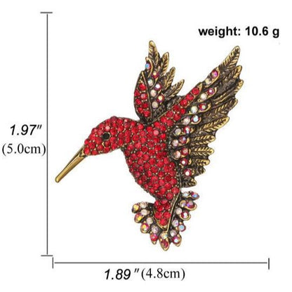 New Diamond Hummingbird Brooch