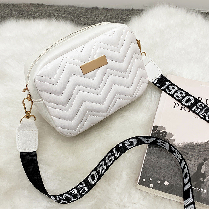 Printed shoulder strap crossbody small square bag