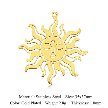 5 pcs/pack Sun Sunrise Titanium Steel Pendant