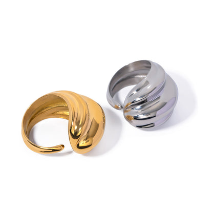 Concave and convex open ring