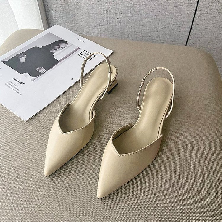 Pointed thick-heeled sandals