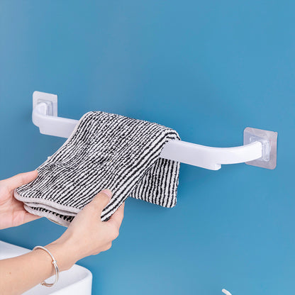 No-Punch Bathroom Towel Rack Single Bar Slipper Bar