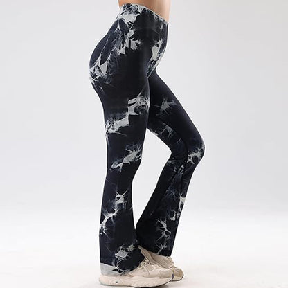 Hip lift tie-dye sports flared pants yoga clothes