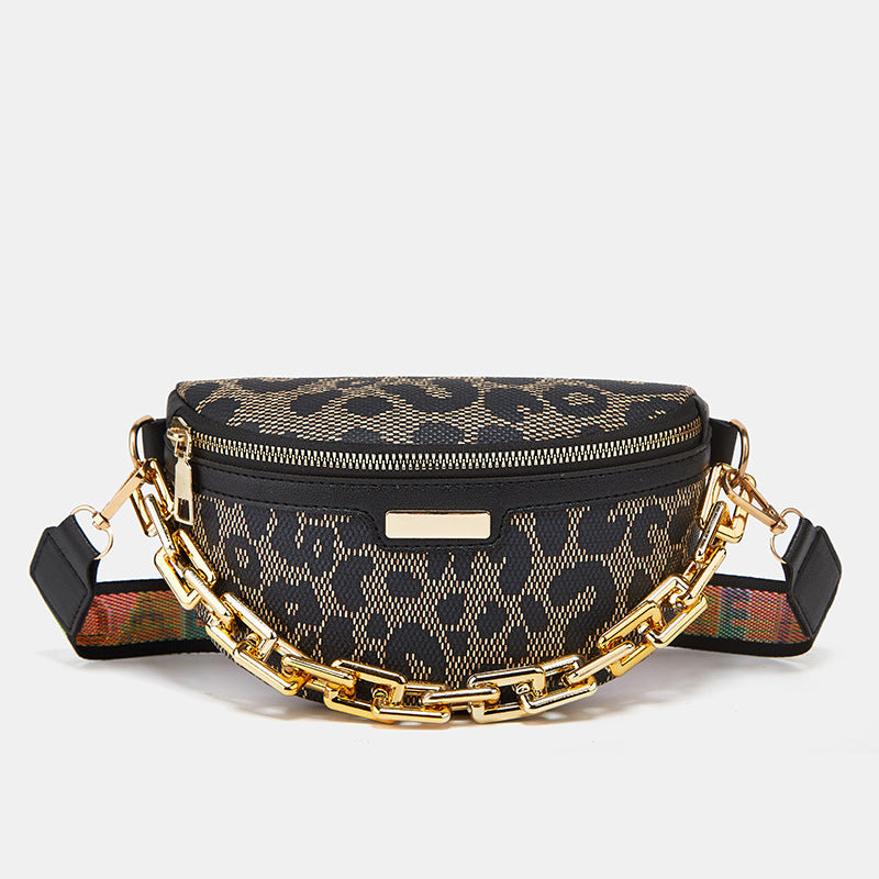 Leopard print shoulder bag