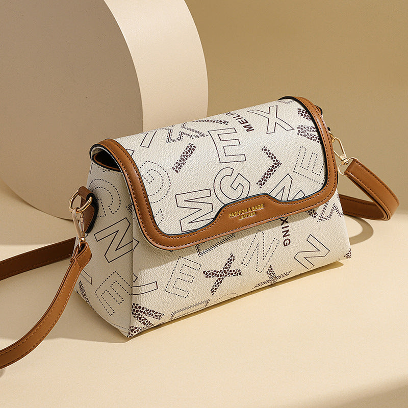 Printed letter shoulder messenger bag wholesale