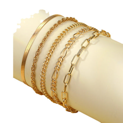 Multi-layer snake bone bracelet set 5 pieces