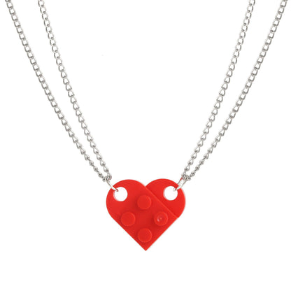 Love pendant double layer bead necklace