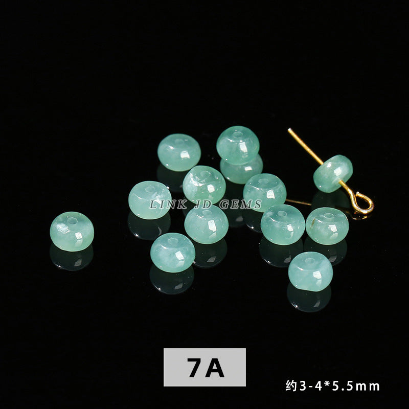 Blue water jadeite round beads single loose beads