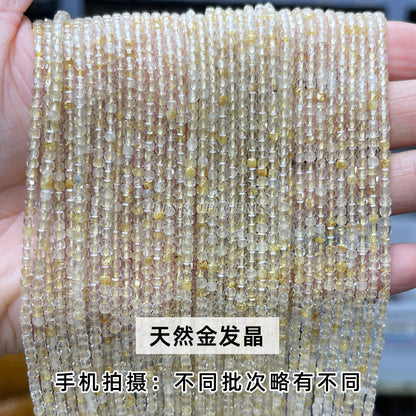 2Mm natural crystal cut sugar cube loose beads