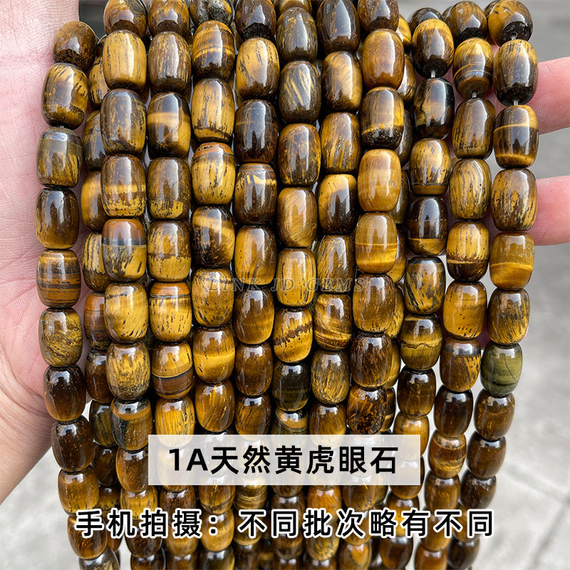 10 * 14Mm natural yellow tiger's eye stone barrel bead spacer