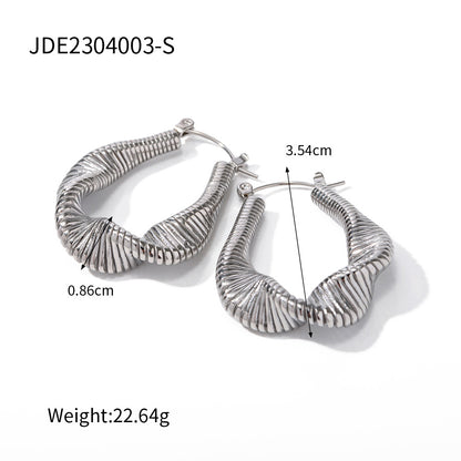 Pleated Ribbed Twisted Wire Earrings