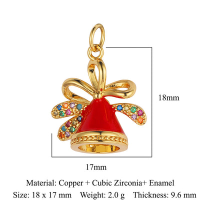 Christmas tree old man copper zircon pendant