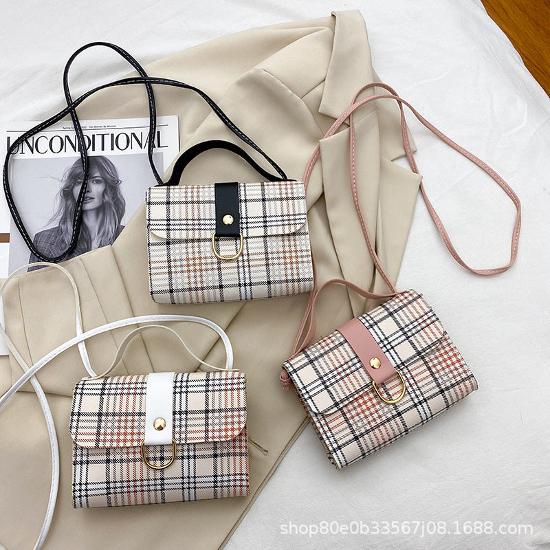 Plaid square bag