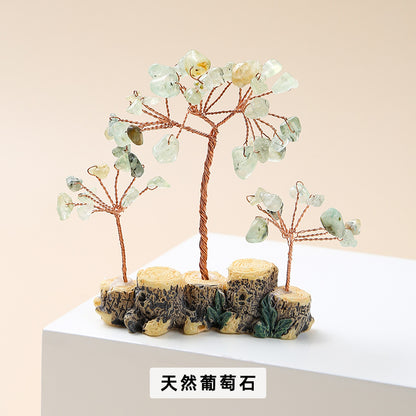 Colorful natural crystal gravel fortune tree ornament