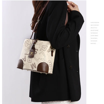 Letter Versatile Crossbody Bucket Bag Female