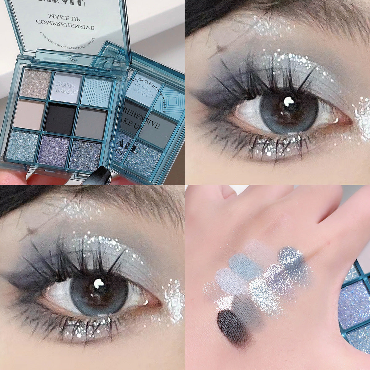 Low-Saturation Milk Blue 9-Color Eyeshadow Palette