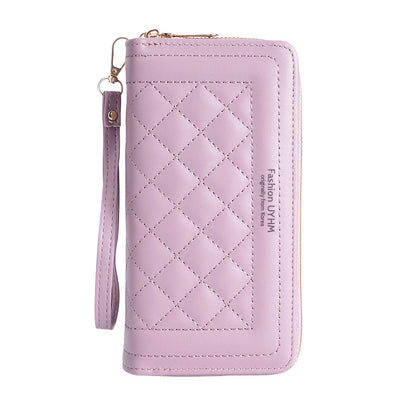 Mobile phone bag double zipper wallet