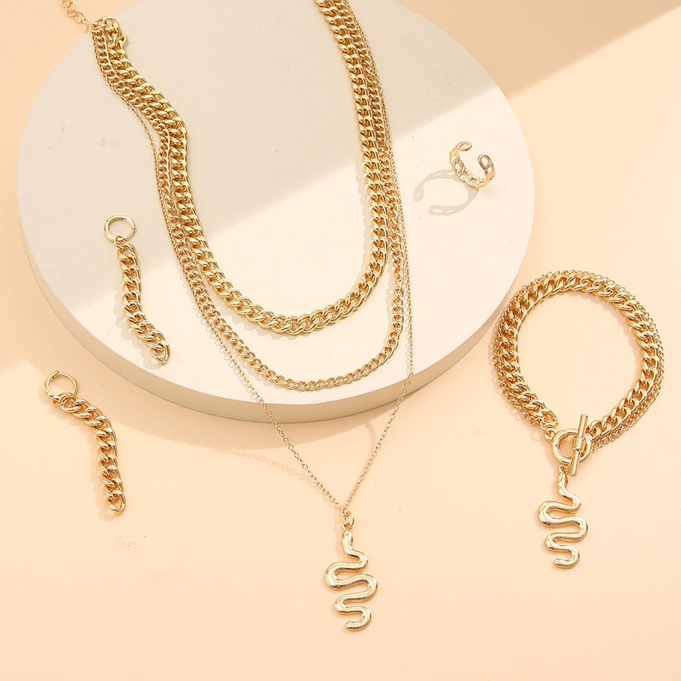 Snake jewelry set of four