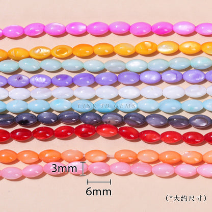 4 * 7Mm optimized multi-color natural shell rice beads loose beads