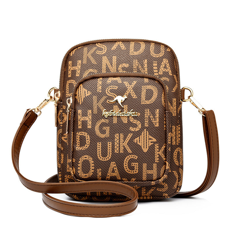 Rhombus printed mobile phone bag