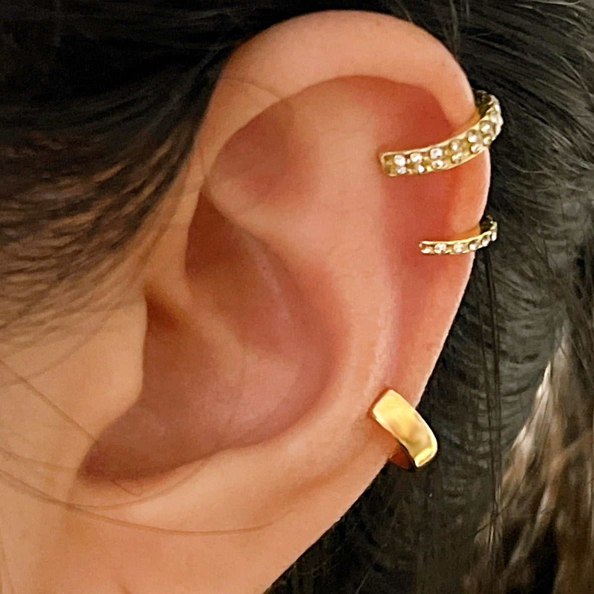 Small ear clip three-piece set