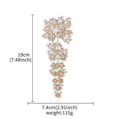 Exaggerated Rhinestone Brooch Pin