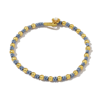 24K real gold plated beaded bracelet