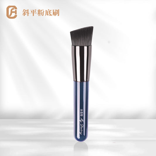 Midis Angled Flat Foundation Brush, Acrylic Crystal Handle