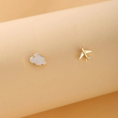 Cute Cloud Airplane Earrings