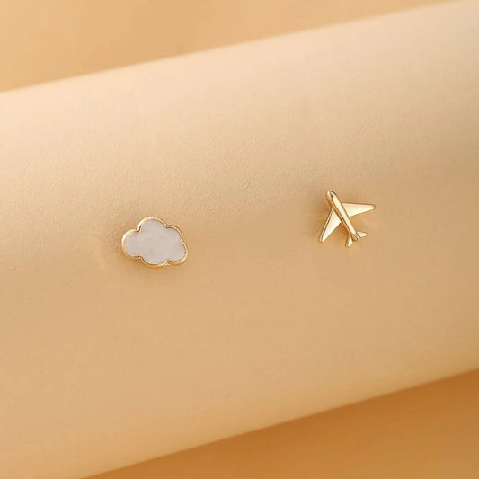 Cute Cloud Airplane Earrings