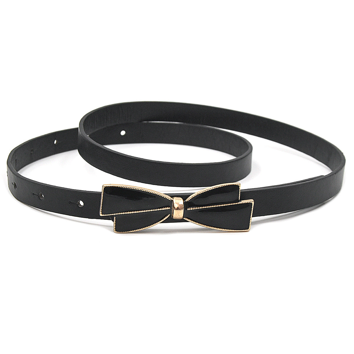 Bow plate buckle thin belt