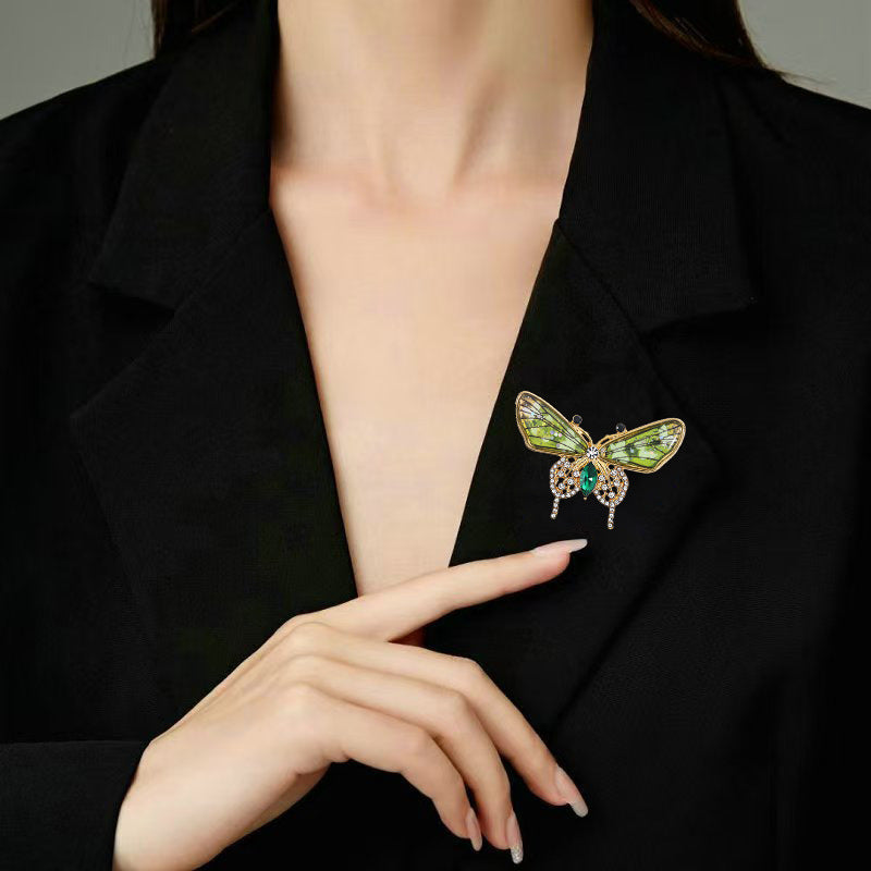 Gradual change Crystal Butterfly Brooch