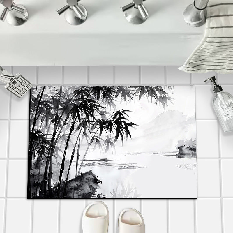 Diatomaceous earth ink wash bath mat