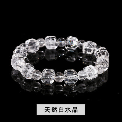 8Mm Natural White Crystal Sugar Cube Bracelet