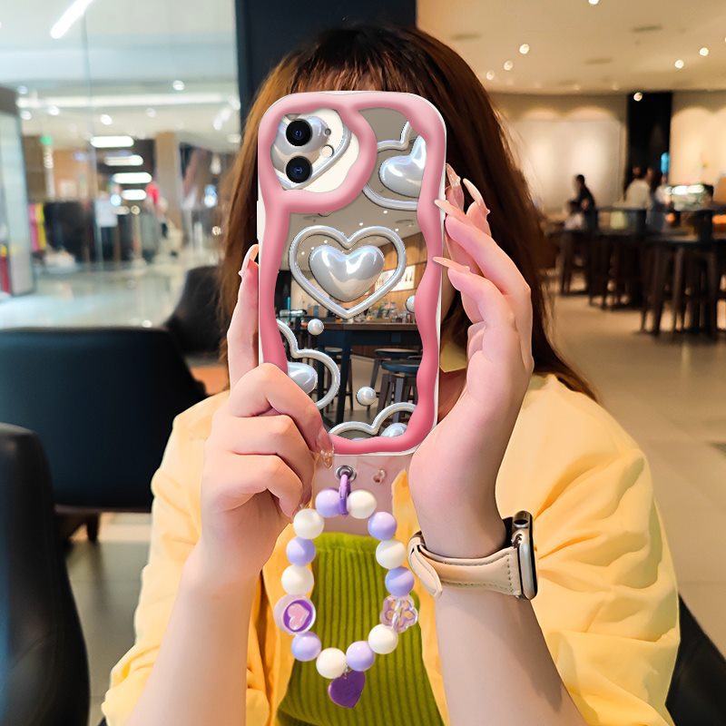 iPhone 12 Makeup Mirror Liquid Silicone Tulip Case