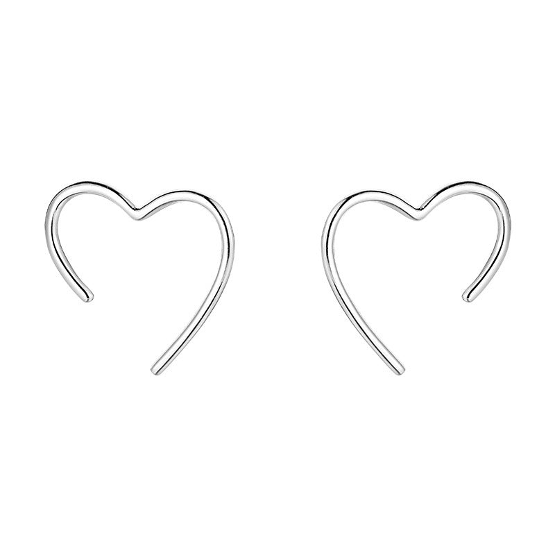 Love stud earrings women's high sense heart shape