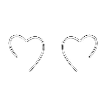 Love stud earrings women's high sense heart shape