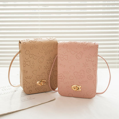 Printed sweet shoulder phone bag