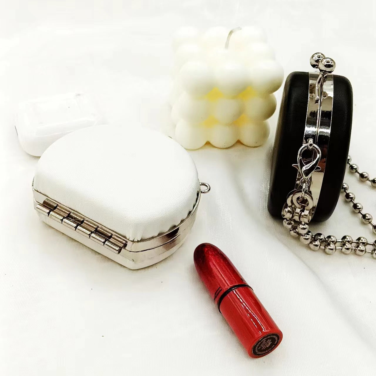 Metal mirror mini decorative bag