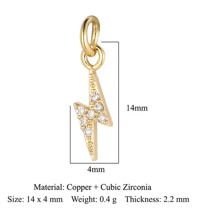 Cross Star Moon Copper Zircon Pendant