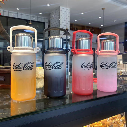 PC Material Plastic Cup with Handle, Gradient Water Bottle