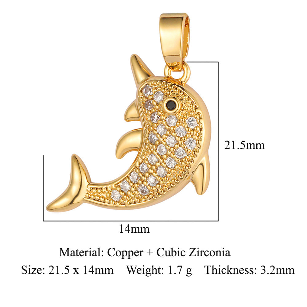 Copper zircon butterfly deer crystal pendant