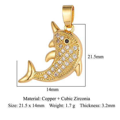 Copper zircon butterfly deer crystal pendant